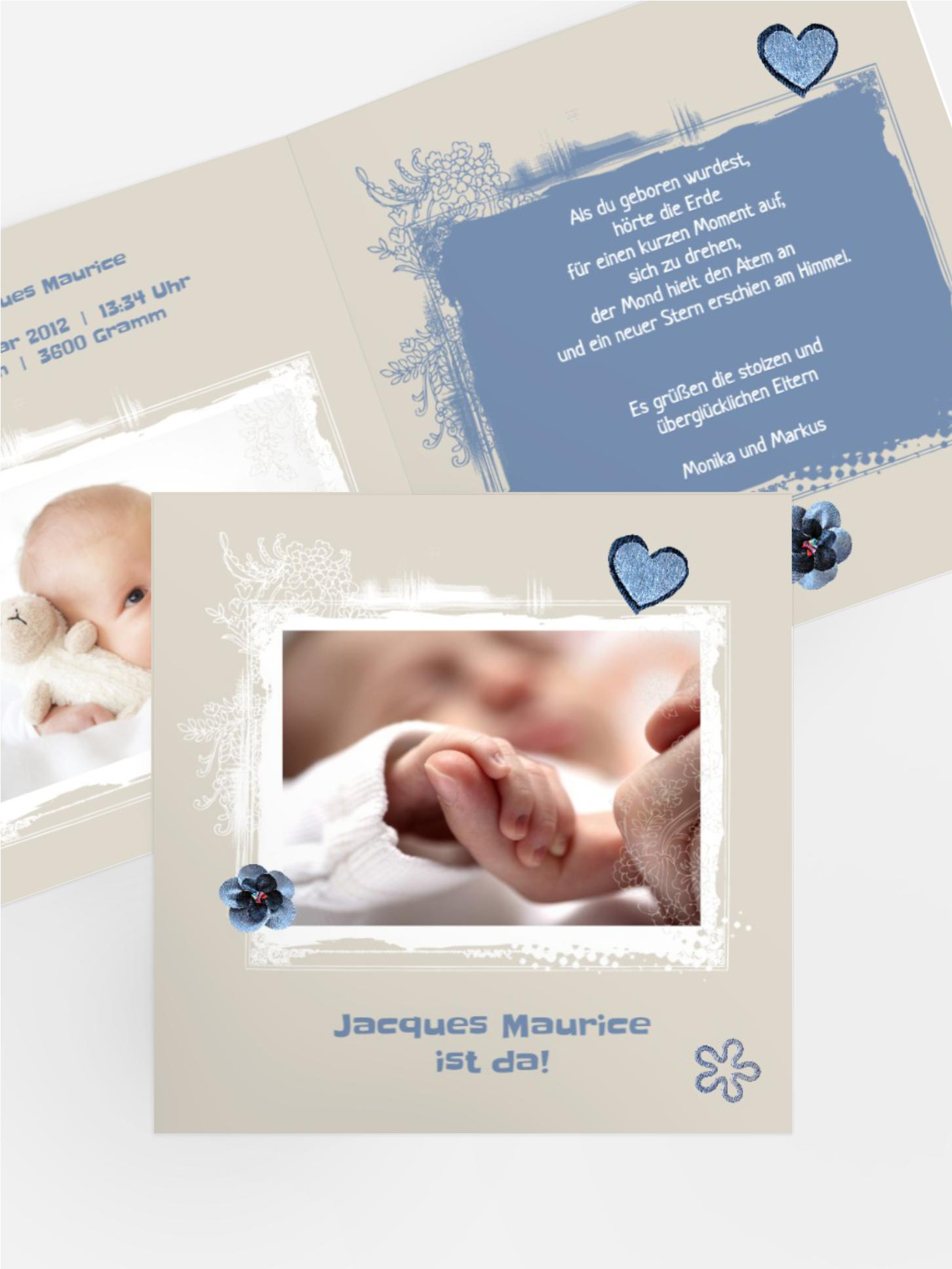 Geburtskarte zarte Blüte