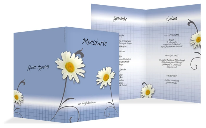 Menükarte Taufe Margeriten