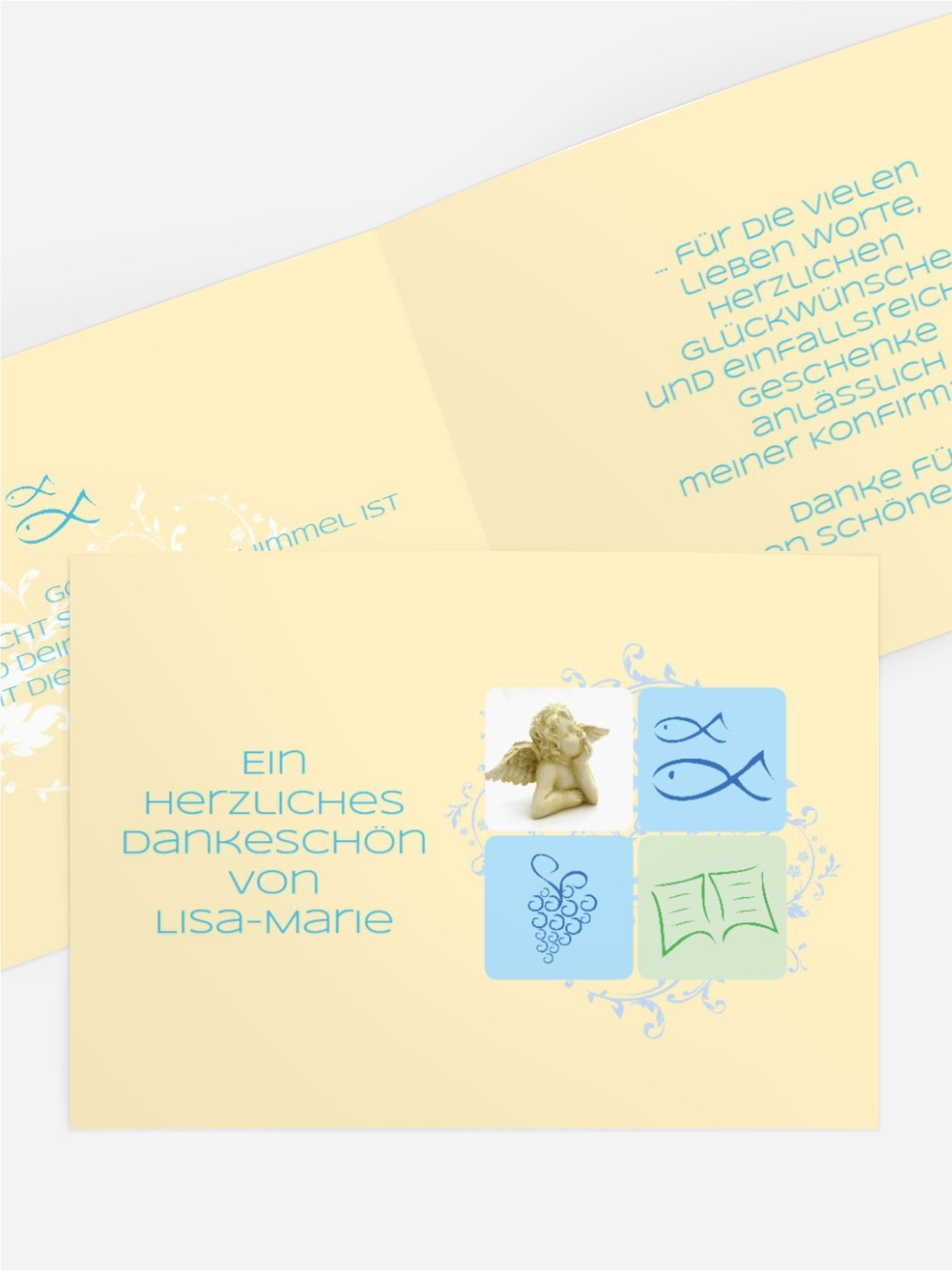 Dankeskarte Konfirmation Fisch