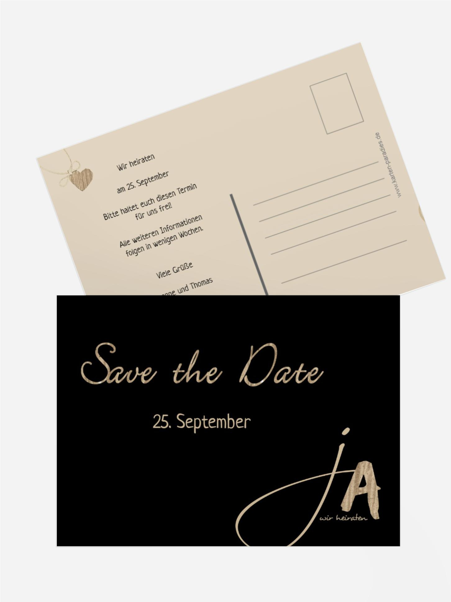 Save the Date Karte natürlich Ja
