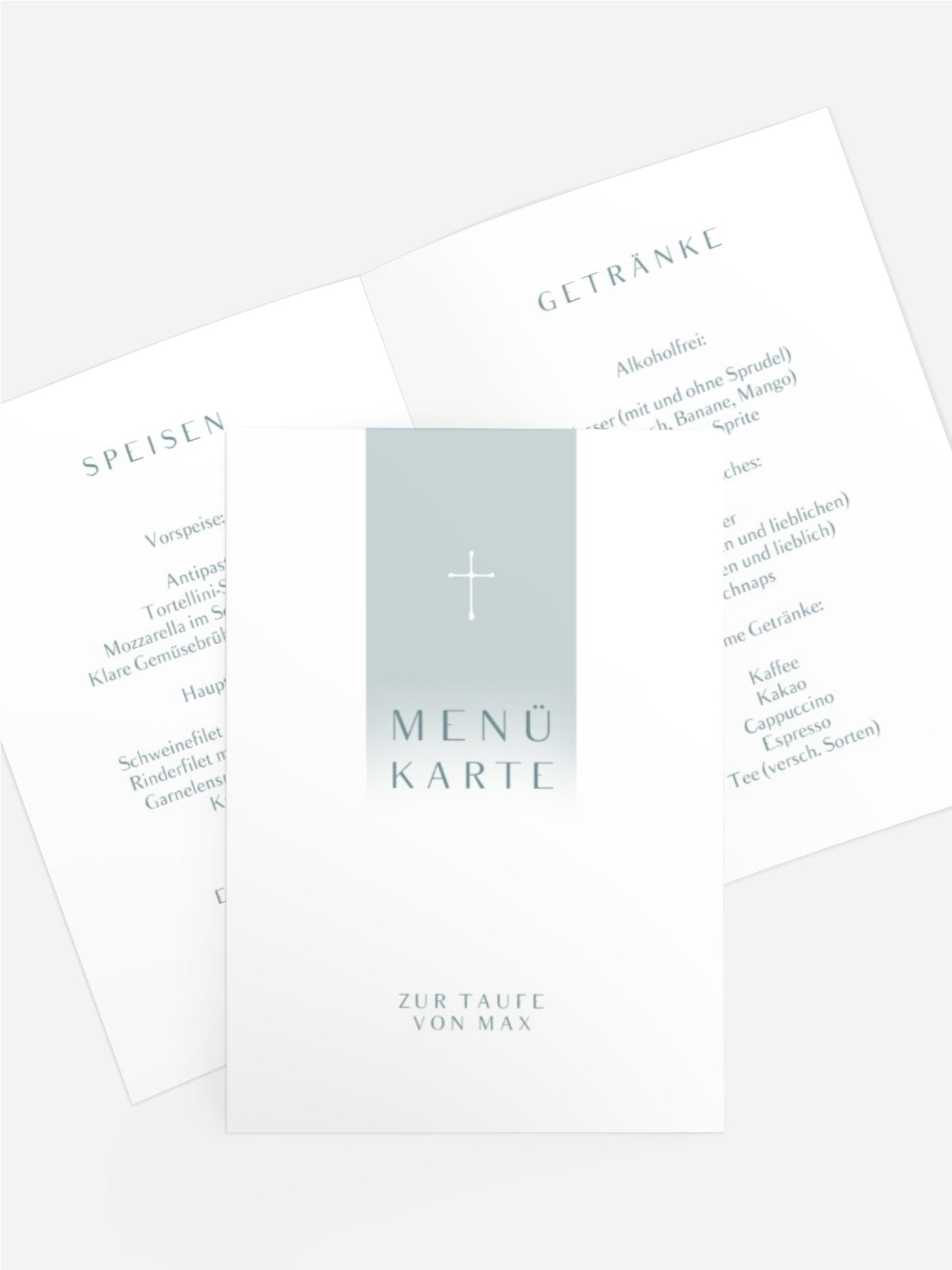 Menükarte Taufe Gradation