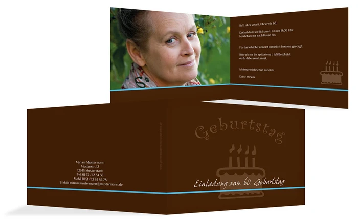Geburtstagseinladung colour-contrasting 60 Foto