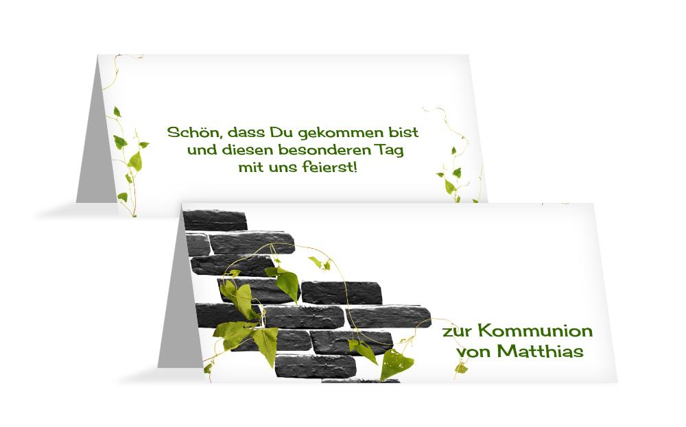 Tischkarte Kommunion Efeu Tischkarte Kommunion Efeu