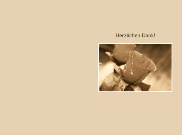 Dankeskarte Rose hoch