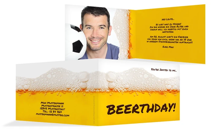 Geburtstagseinladung Beerthday Foto Geburtstagseinladung Beerthday Foto