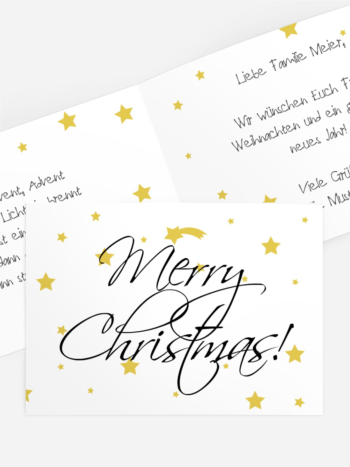 Weihnachtsgrußkarte Sterne