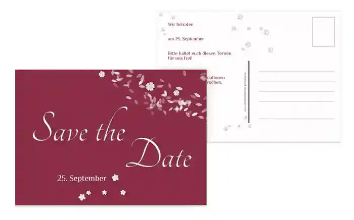 Save the Date Karte romantic flower Save the Date Karte romantic flower