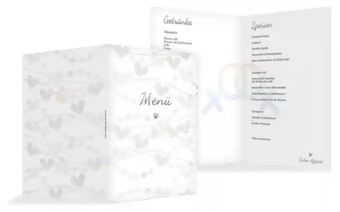 Menükarte Im Zeichen der Liebe - Frauen