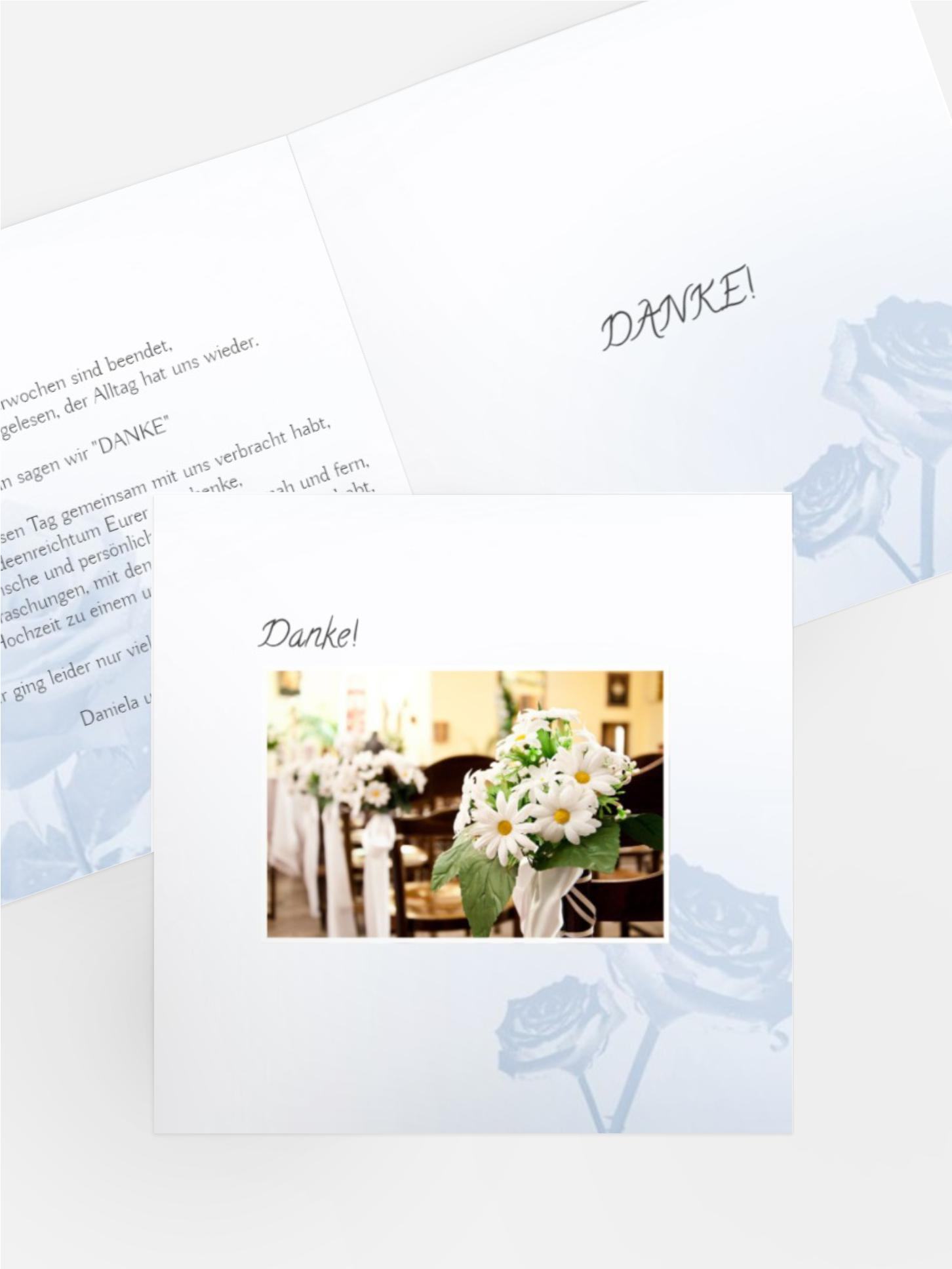 Hochzeitskarte Danke Rose