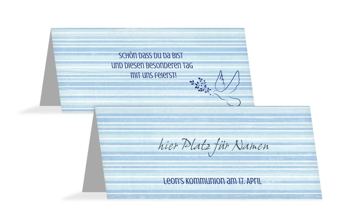 Tischkarte Kommunion Taube 2 Tischkarte Kommunion Taube 2
