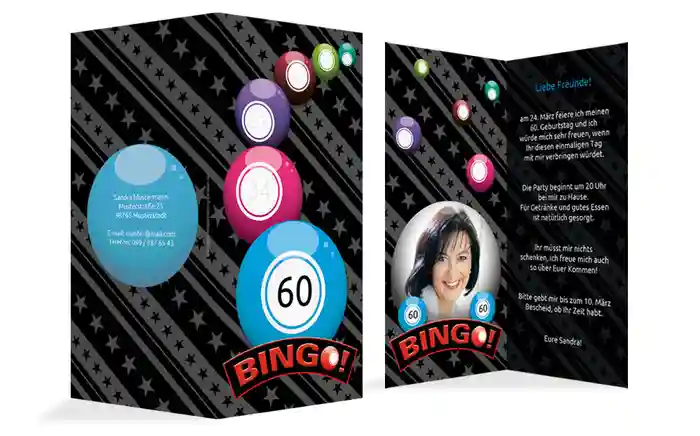 Einladung zum Geburtstag Bingo 60 Foto