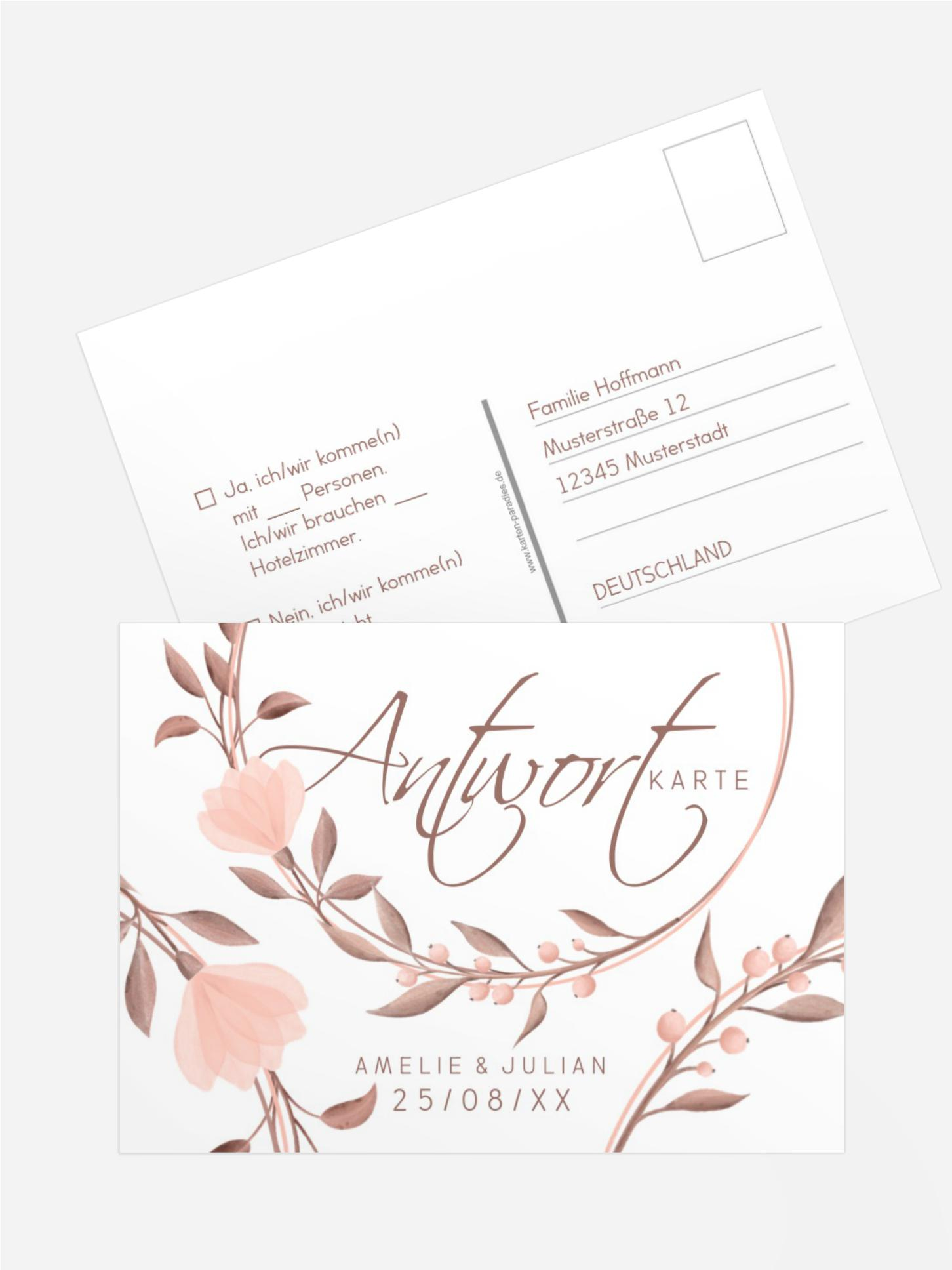 Antwortkarte Sanfter Blumenkranz