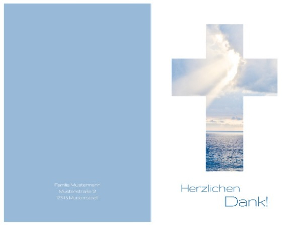 Dankeskarte Himmelskreuz hoch Dankeskarte Himmelskreuz hoch