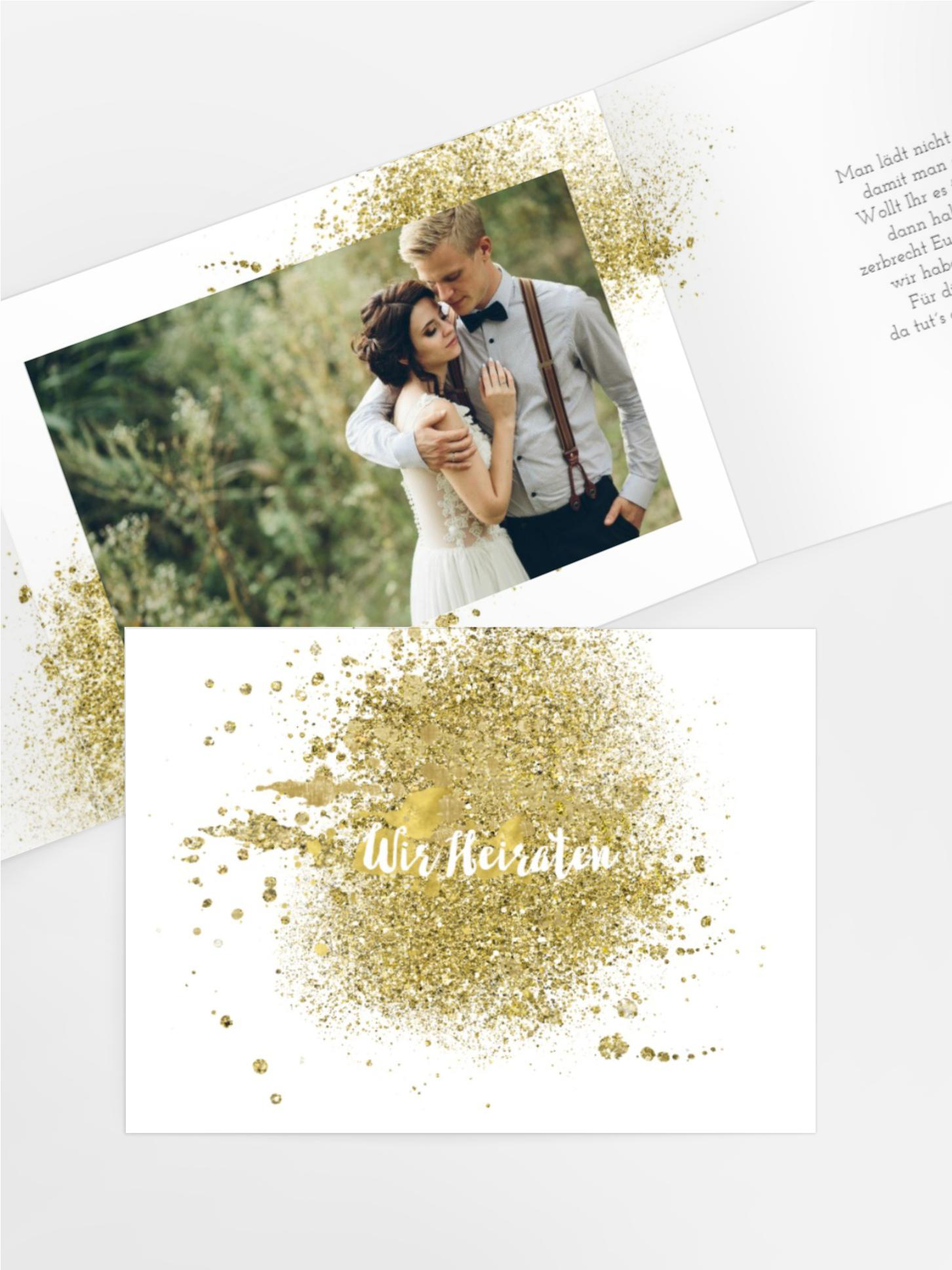 Hochzeitseinladung Gold