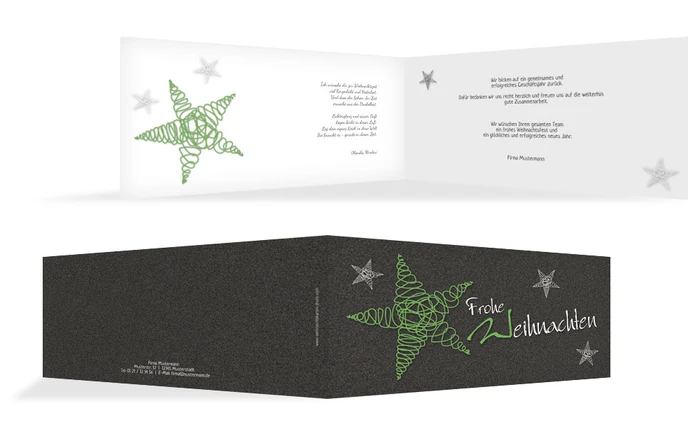 Weihnachten Grußkarte Geschäftlich Curly Star Weihnachten Grußkarte Geschäftlich Curly Star