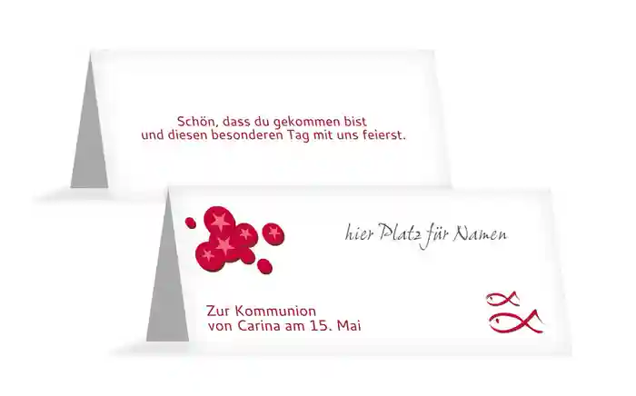 Tischkarte Kommunion Star