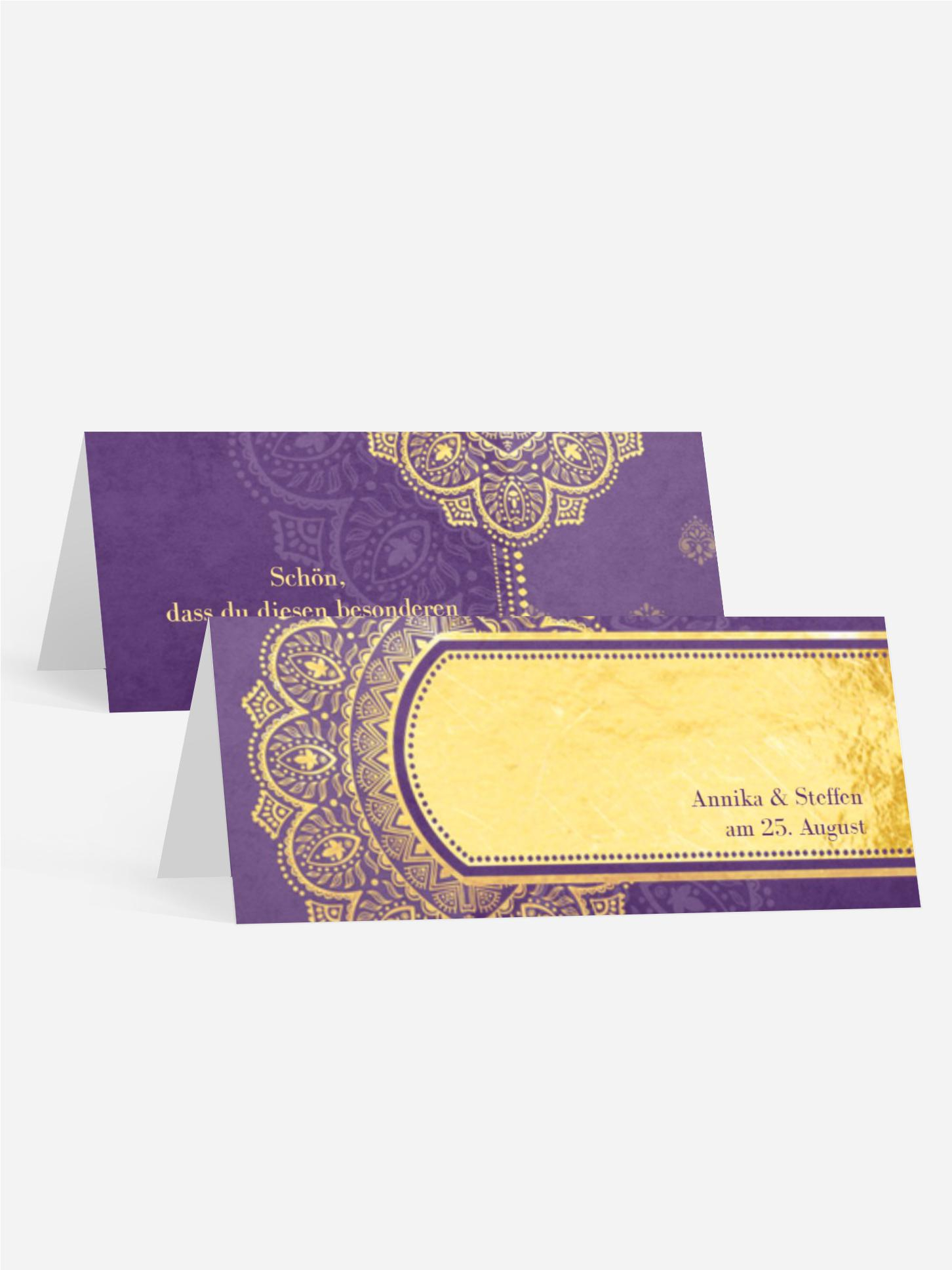 Tischkarte zur Hochzeit Mumbai