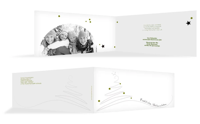 Weihnachtsgrußkarte Linienbaum2