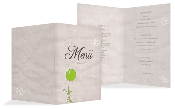 Menükarte Fantasyflower
