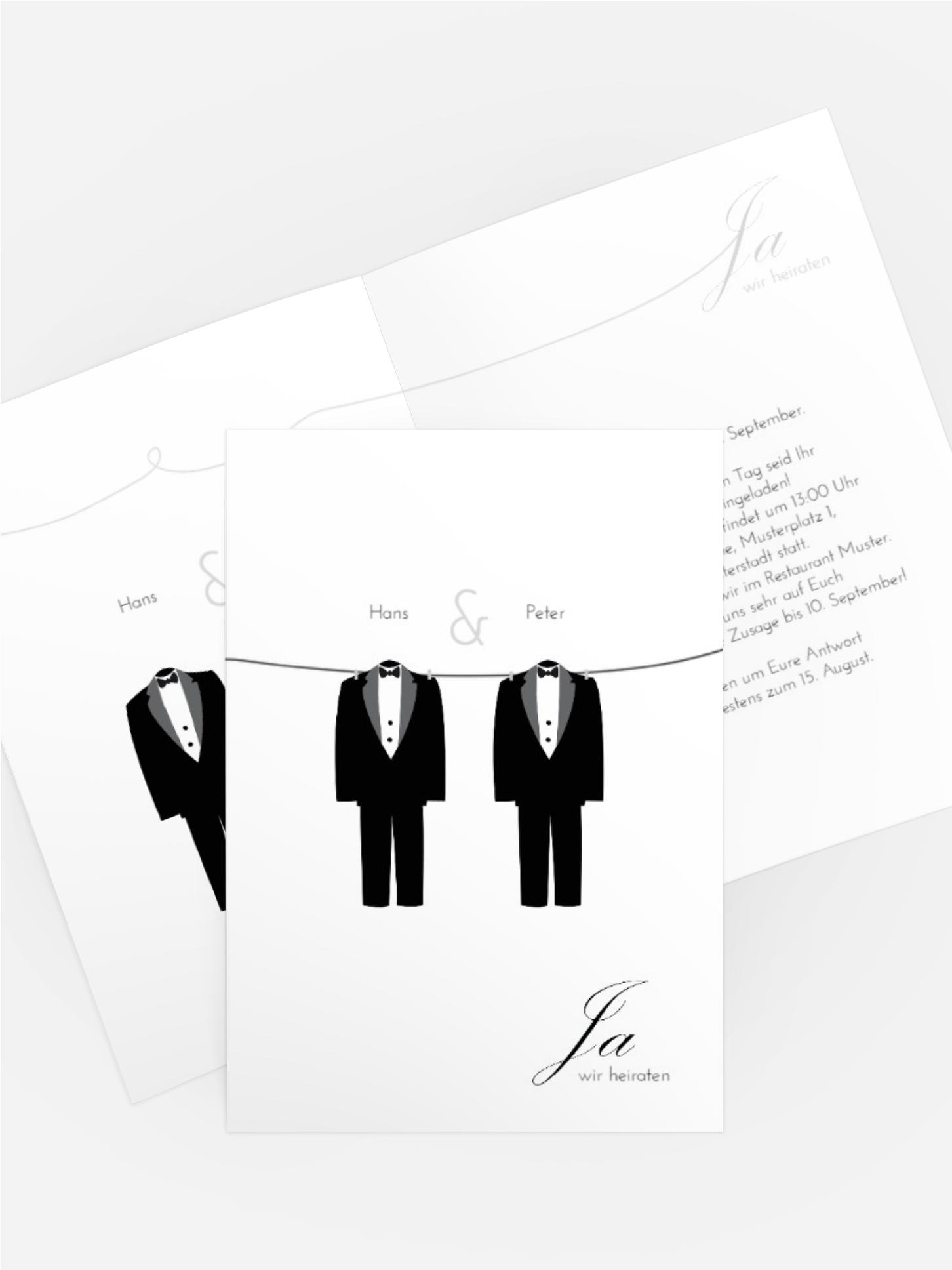 Einladungskarte suits