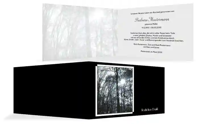 Dankeskarte Wald quer