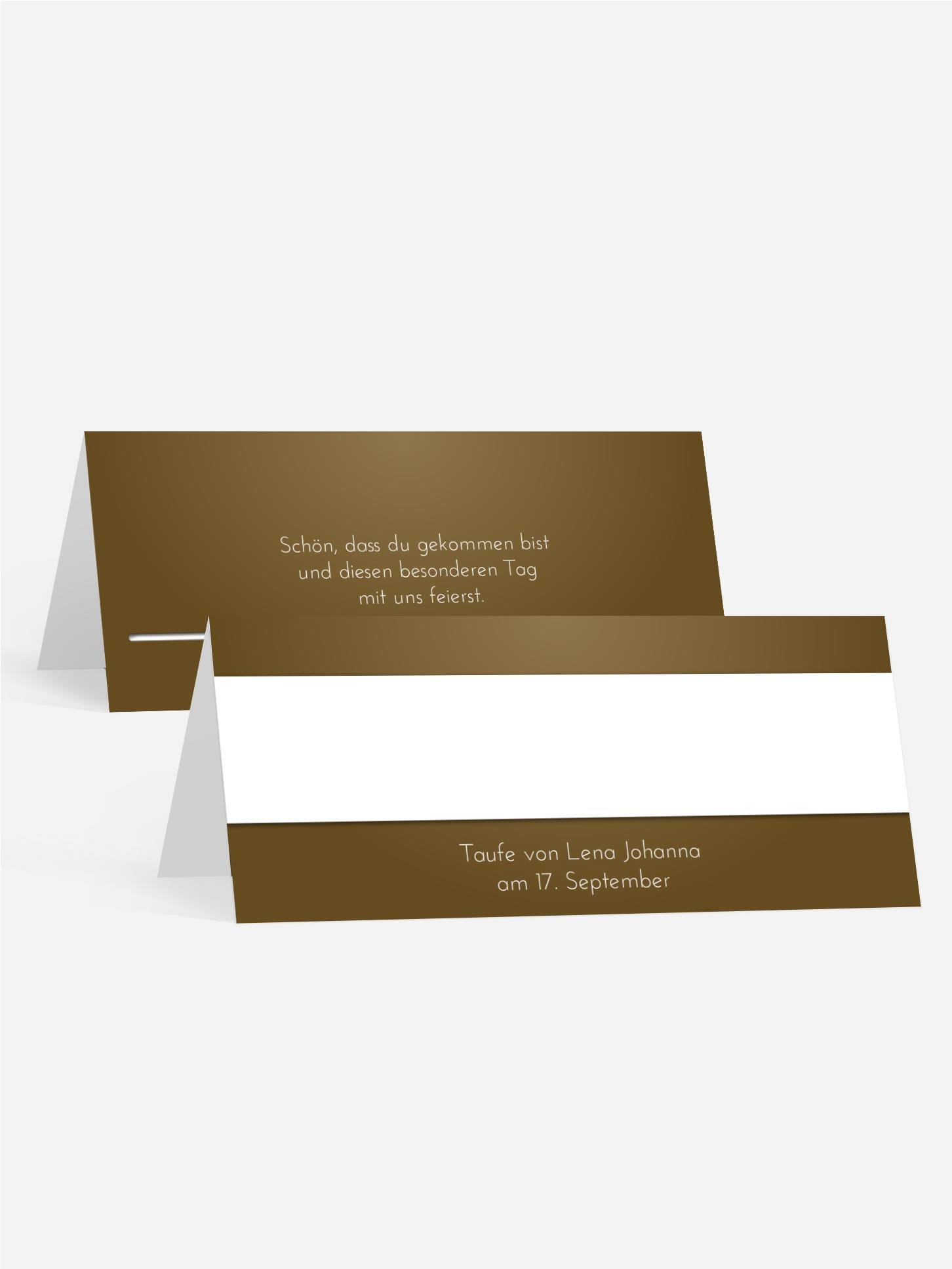 Tischkarte zur Taufe Chi-Rho