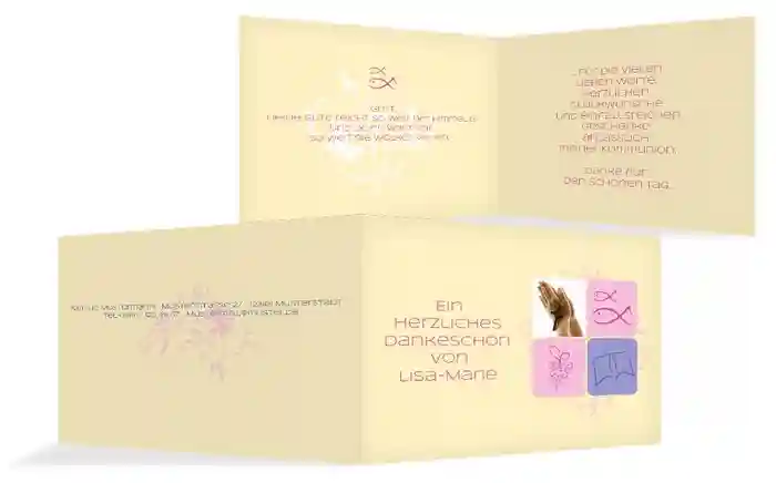 Dankeskarte Kommunion Fisch