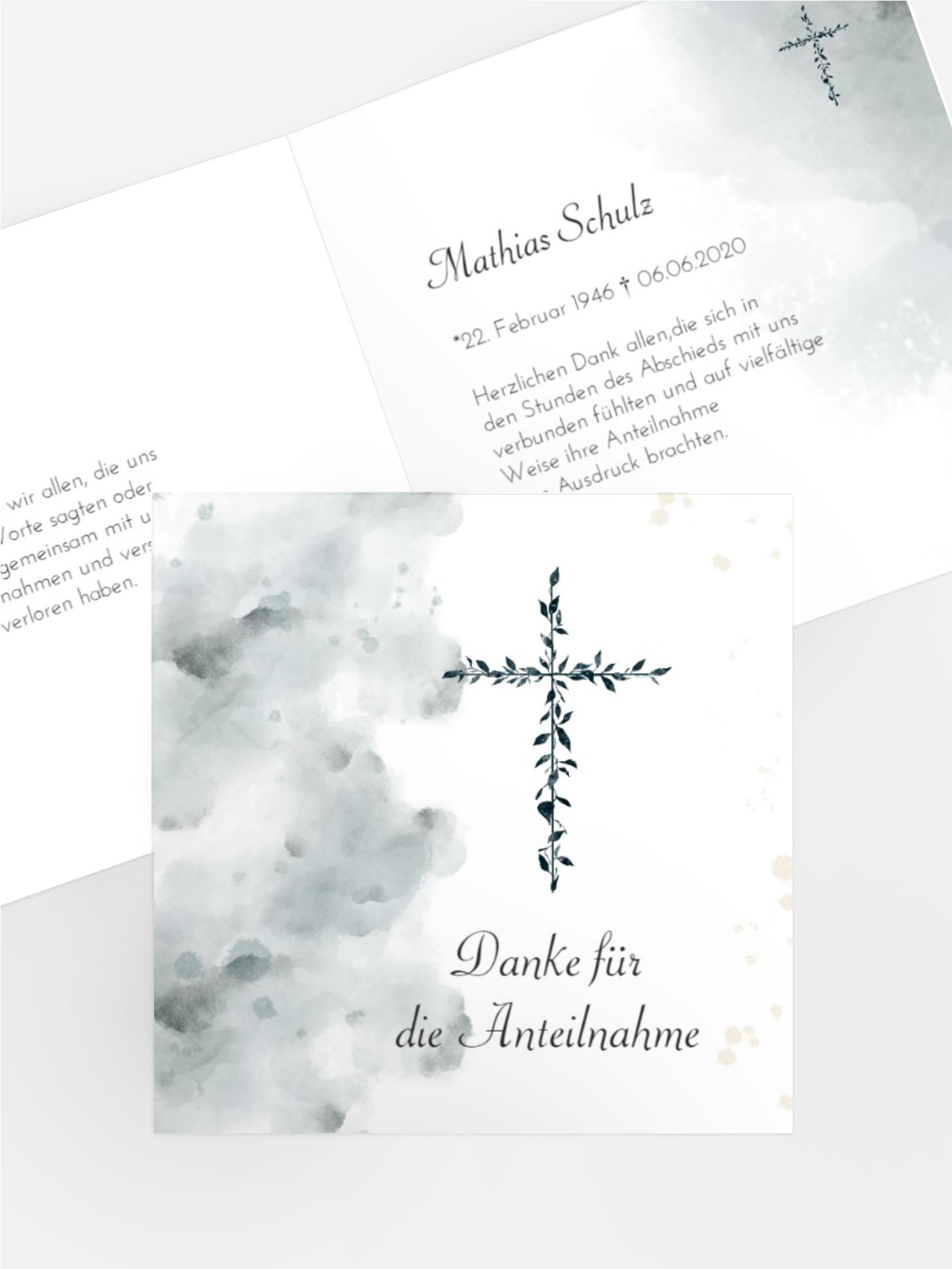 Dankeskarte Jesus Blumenkreuz