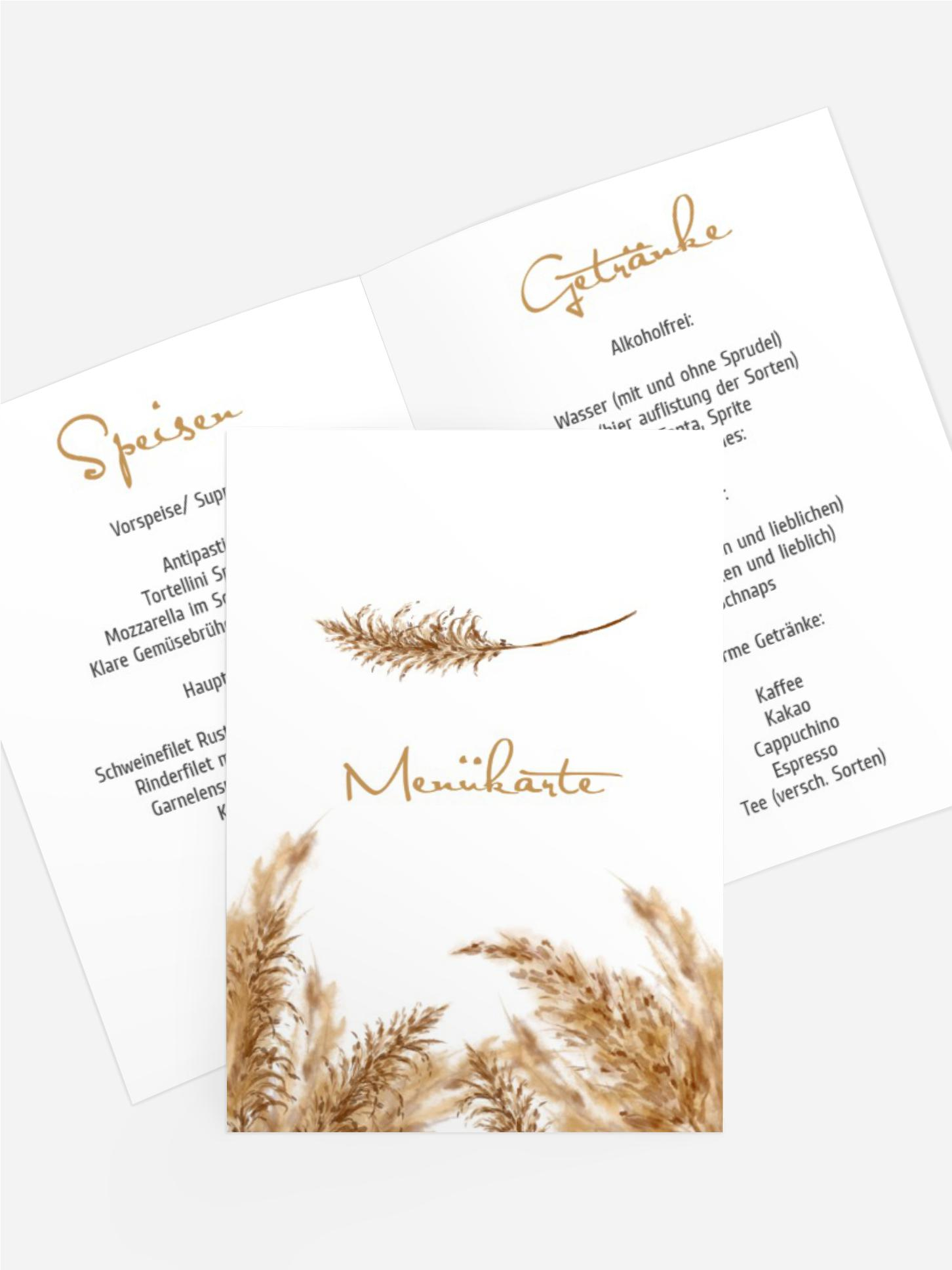Menükarte Kornfeldliebe