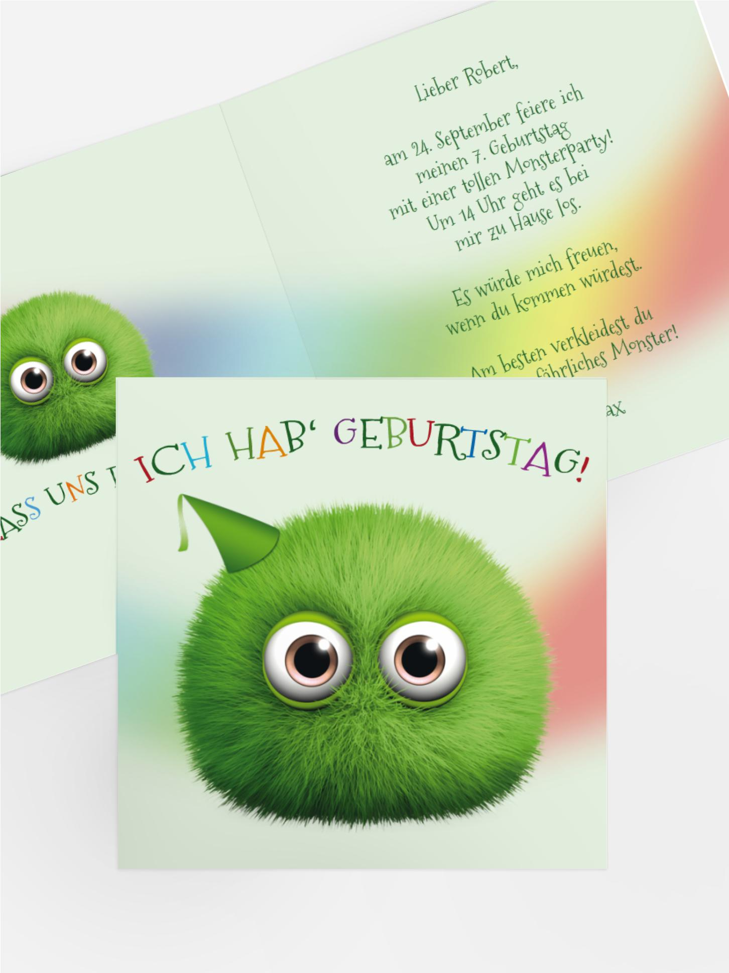 Geburtstagseinladung Flauschkugel