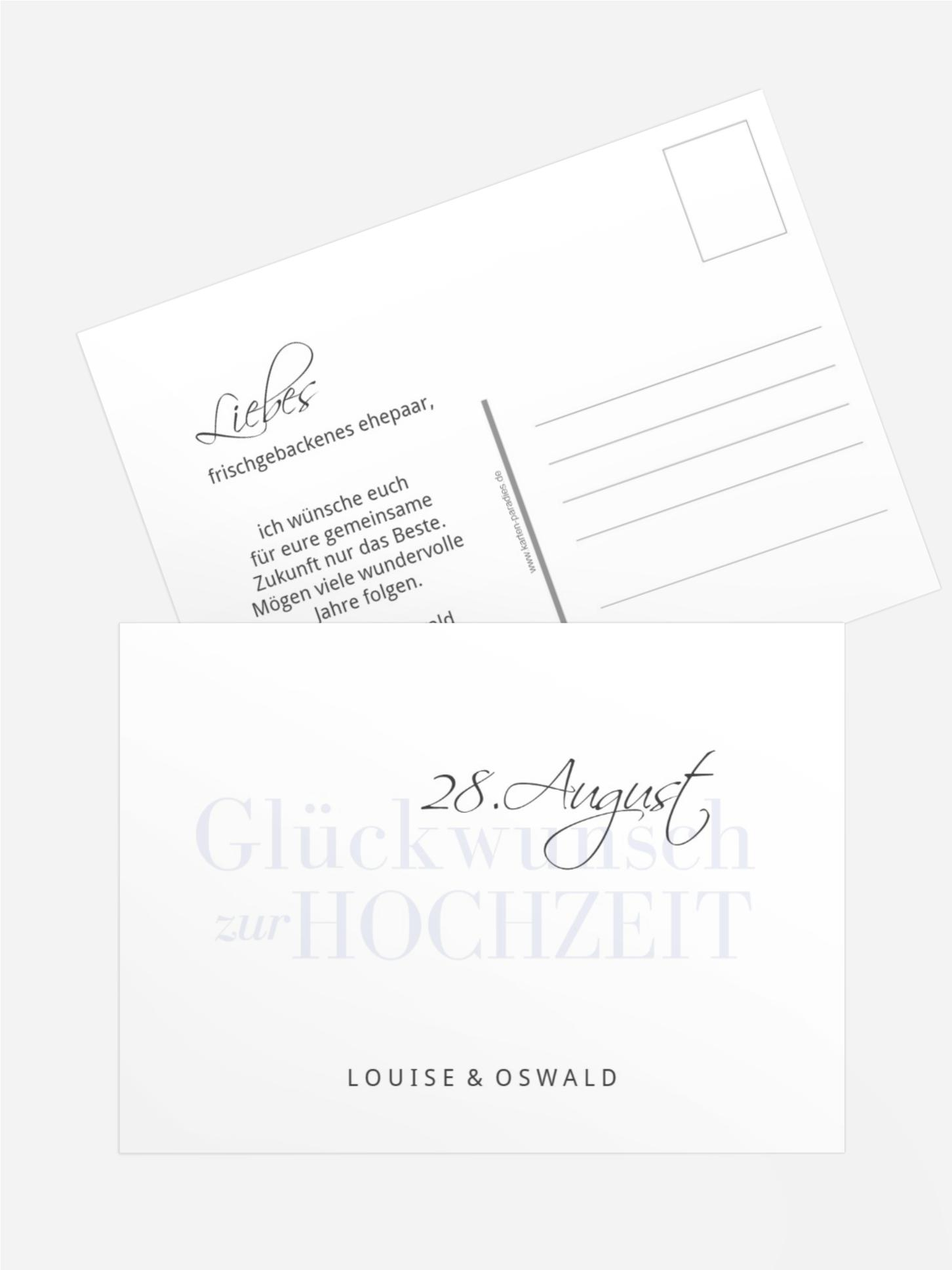 Glückwunschkarte zur Hochzeit Text-Bild-Gemeinschaft