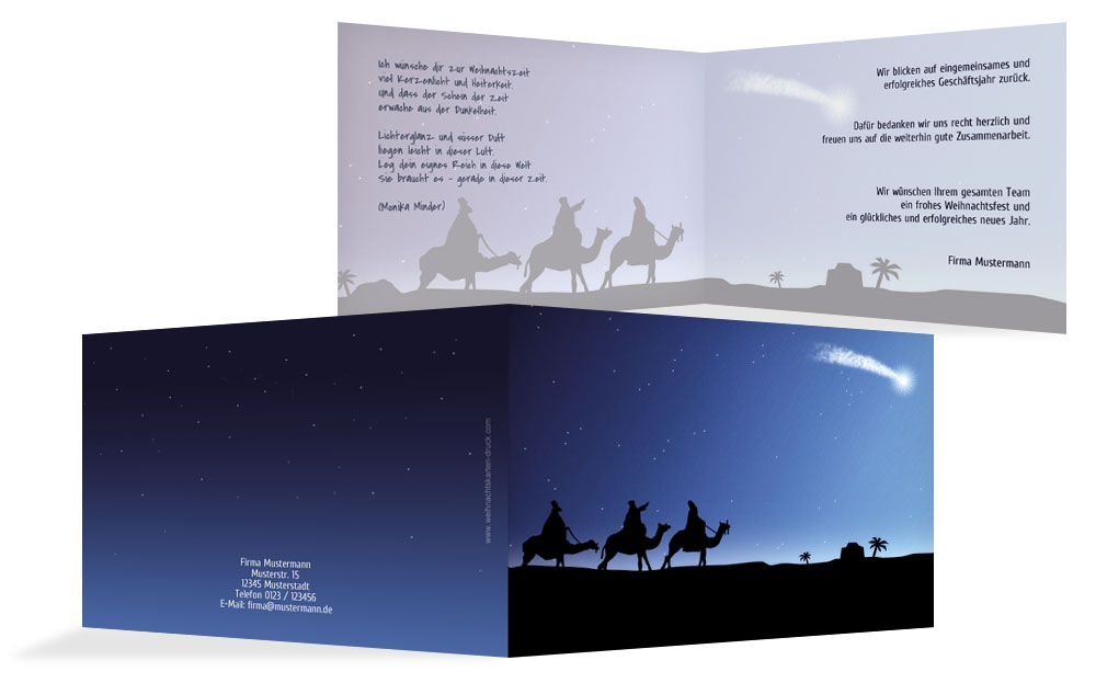 Weihnachtskarte Geschäftlich drei hl. Könige