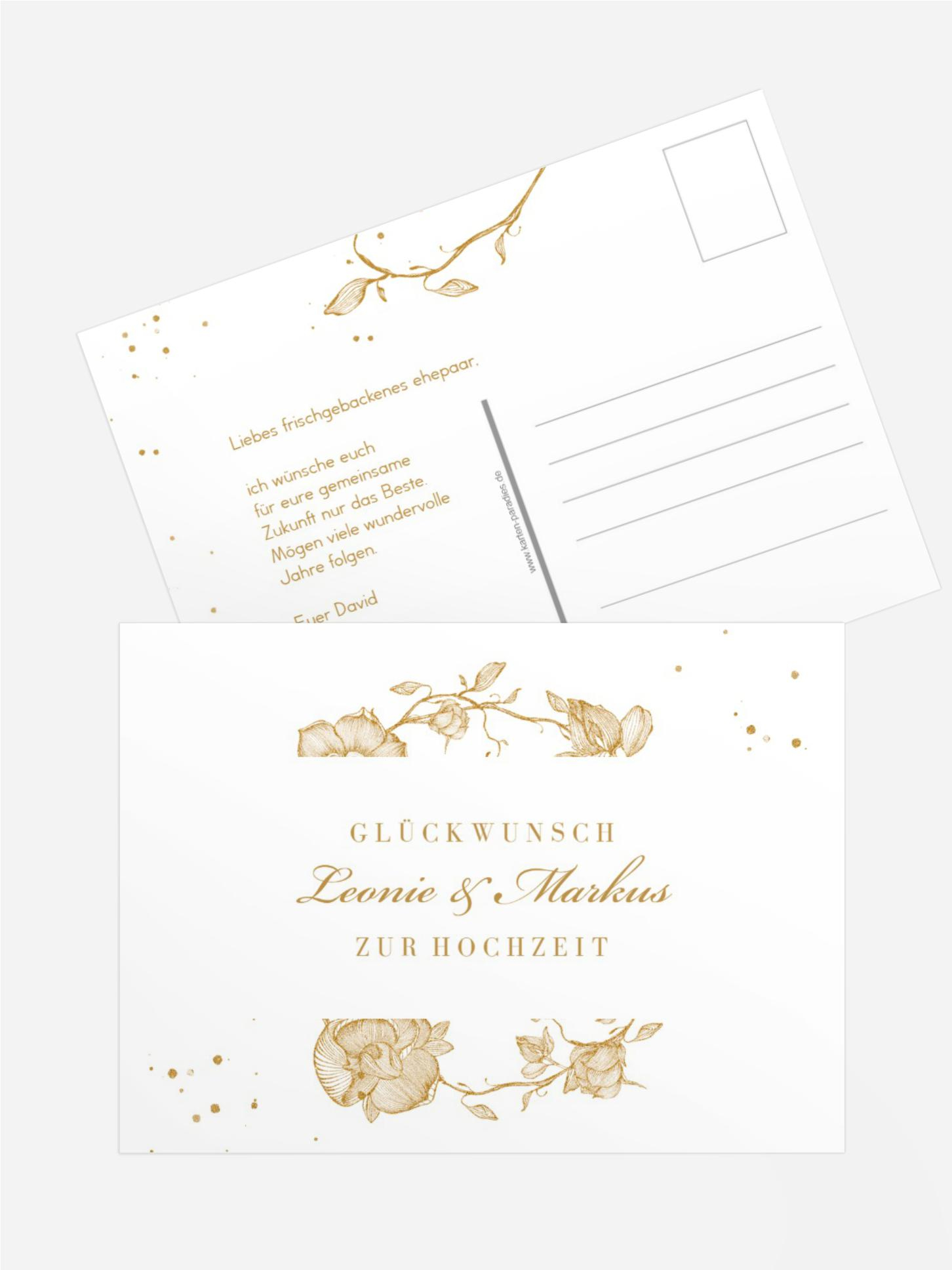 Glückwunschkarte zur Hochzeit Kranzgeflecht