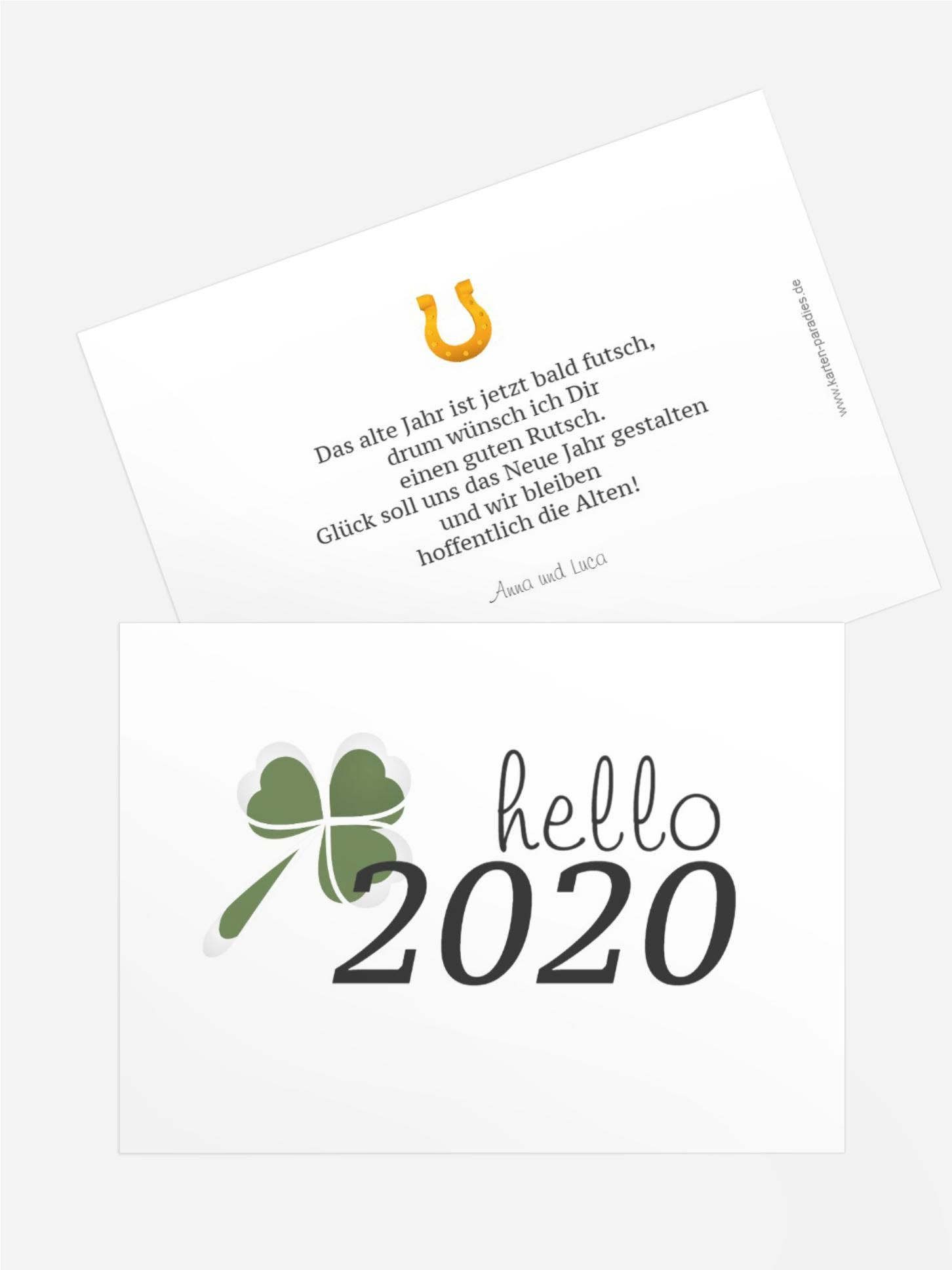Neujahrskarte hello