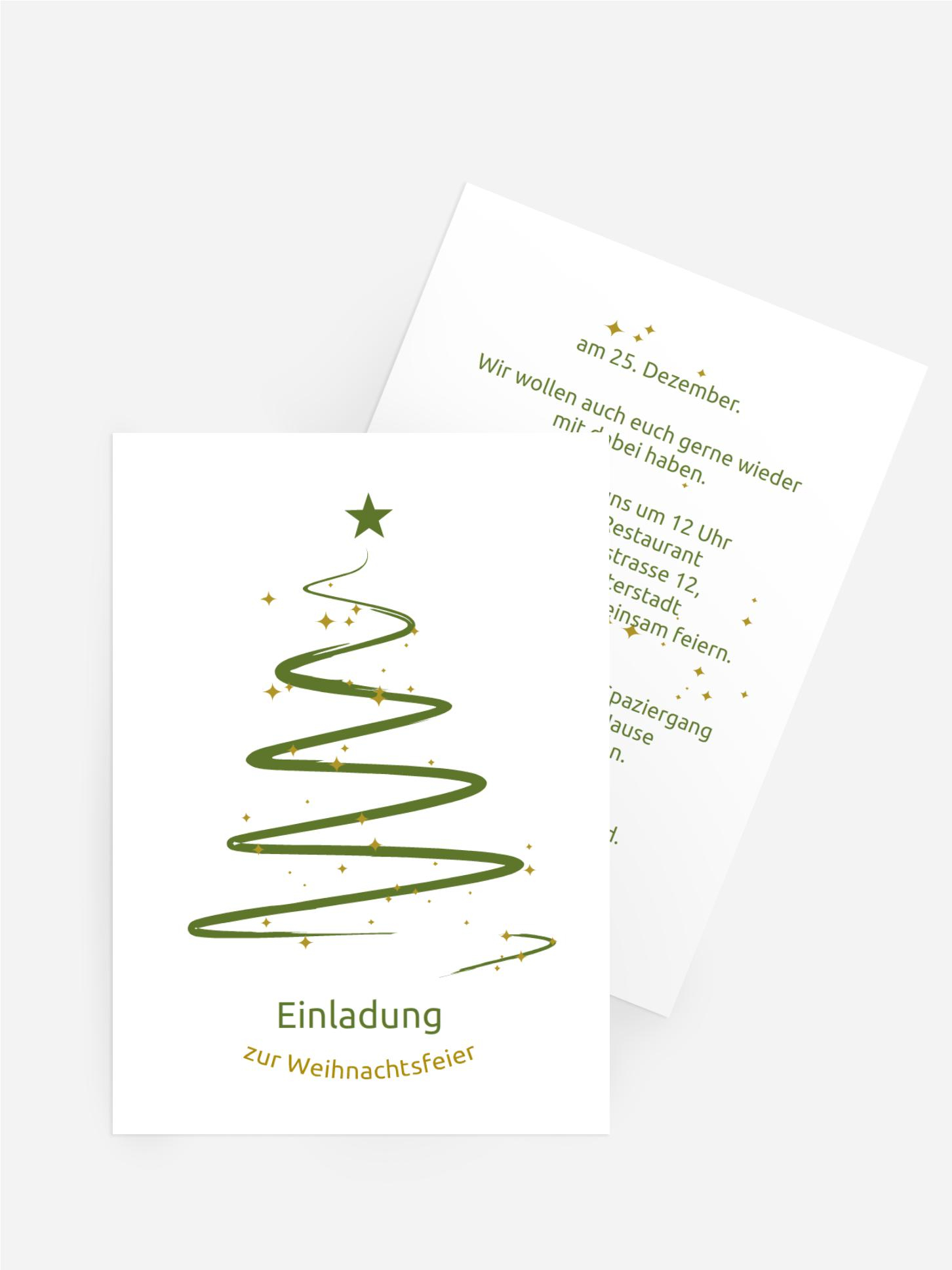 Einladungskarte Weihnachten Privat Wunderbaum Einladungskarte Weihnachten Privat Wunderbaum