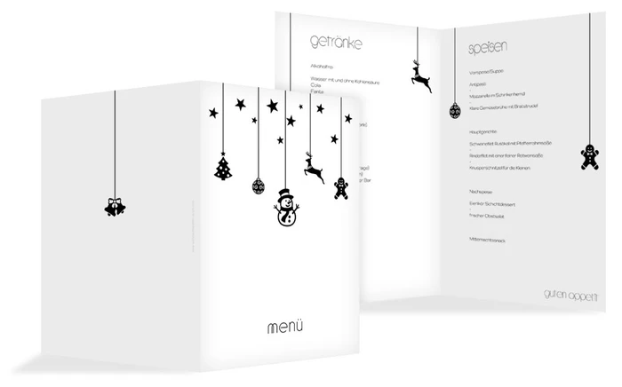 Menü zu Weihnachten Schmuckelemente