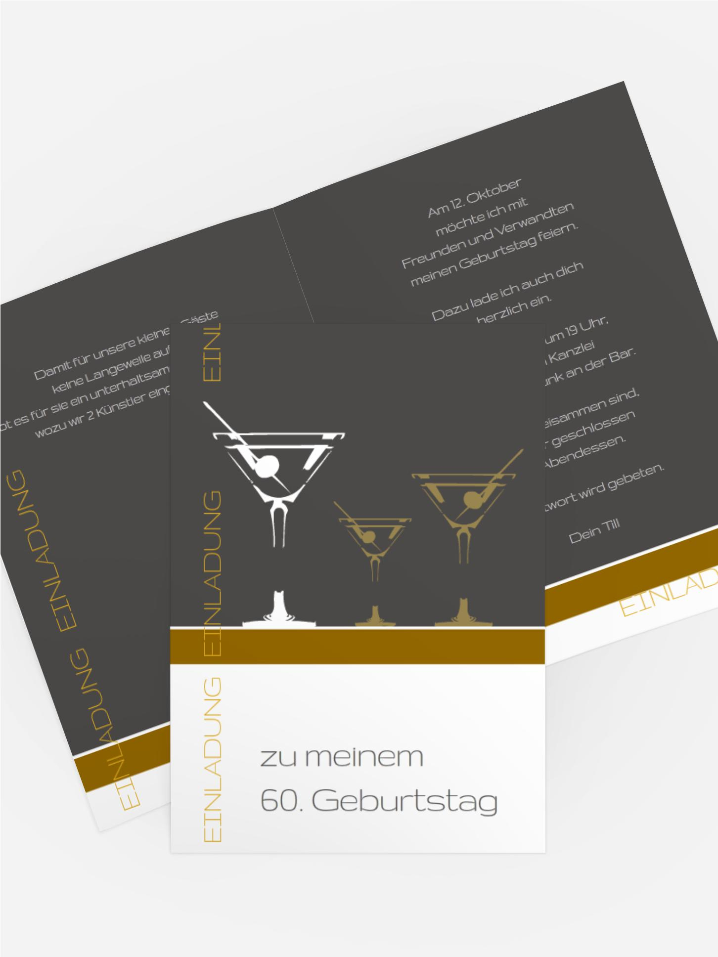 Geburtstagseinladungskarte Martini