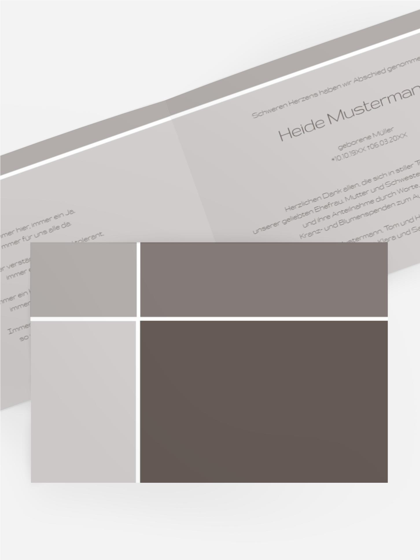 Dankeskarte discreet cross quer Dankeskarte discreet cross quer