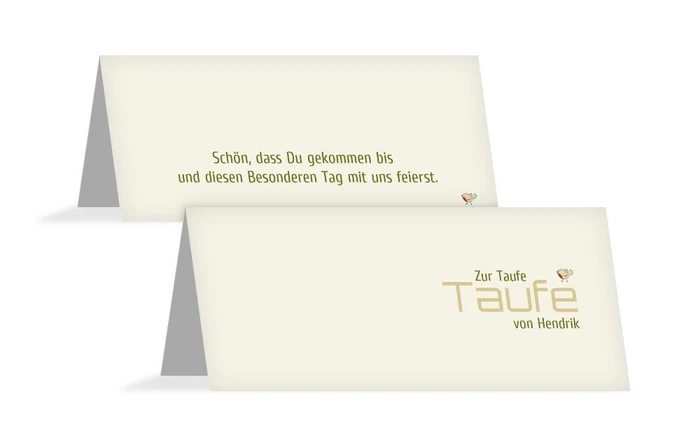 Tischkarte Taufe Vogel