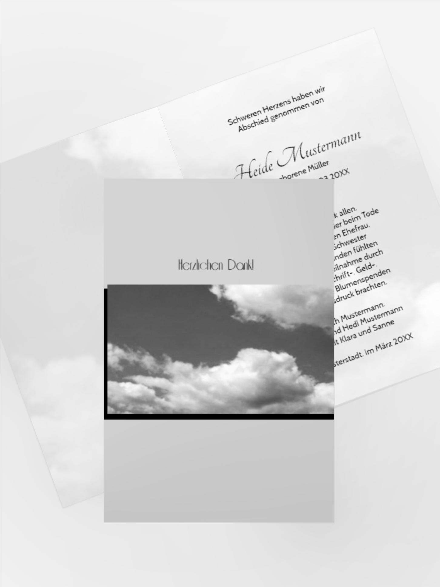 Dankeskarte Wolkenhimmel 2 hoch Dankeskarte Wolkenhimmel 2 hoch
