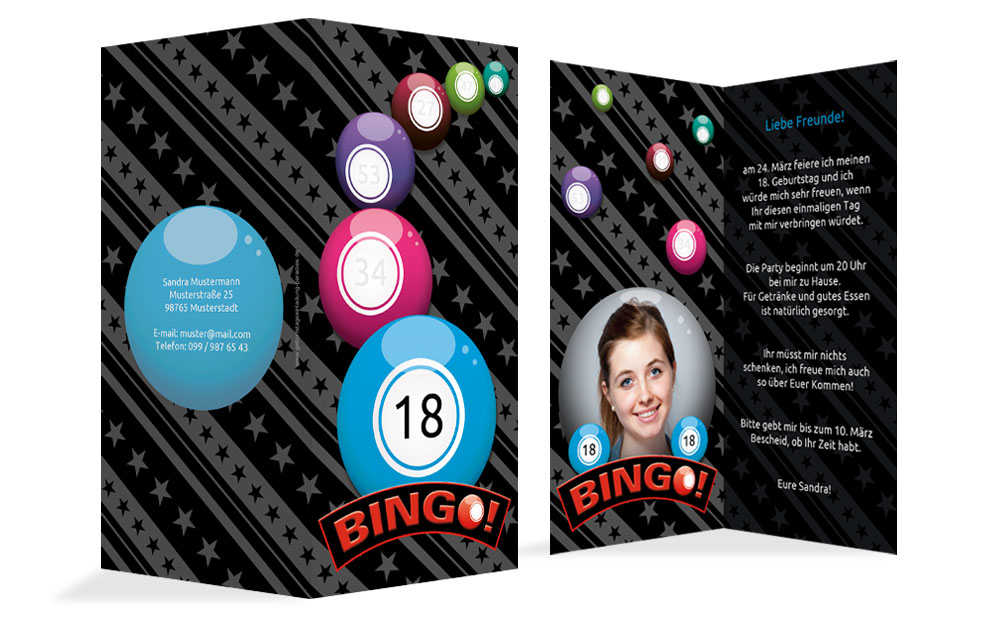 Einladung zum 18. Geburtstag Bingo Foto Einladung zum 18. Geburtstag Bingo Foto