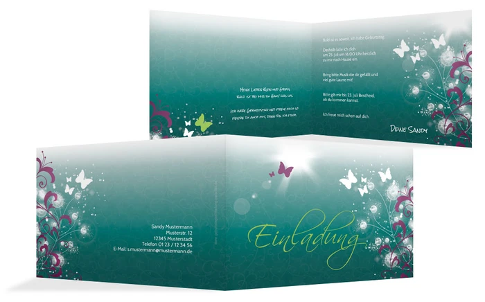 Einladungskarte zum Geburtstag beautiful