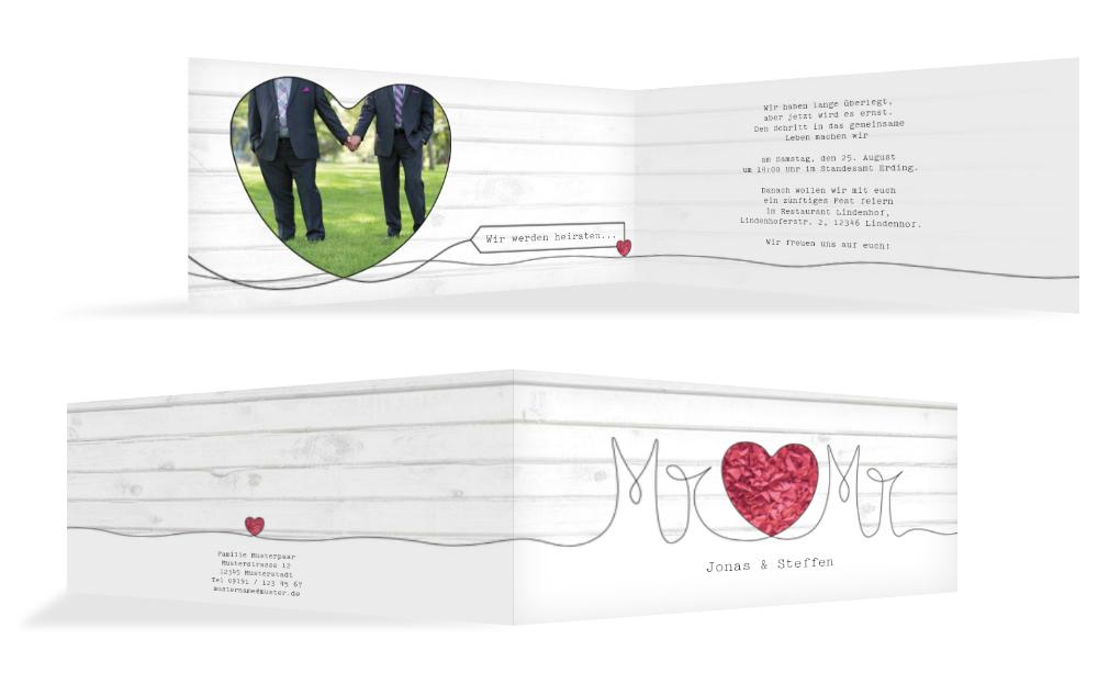 Hochzeitseinladung Mr+Mr Hochzeitseinladung Mr+Mr