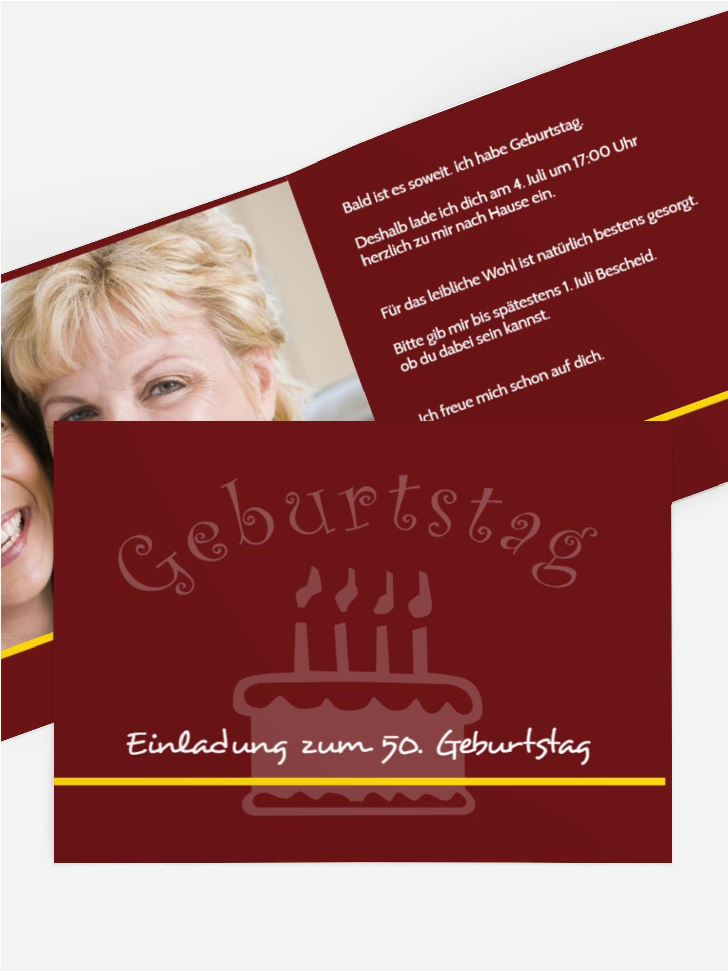 Geburtstagseinladung colour-contrasting 50 Foto