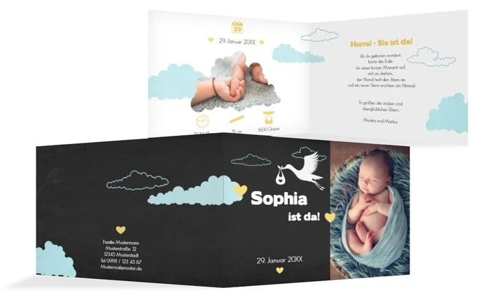 Babykarte Klapperstorch