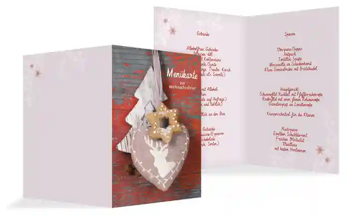 Menükarte Weihnachten Deko