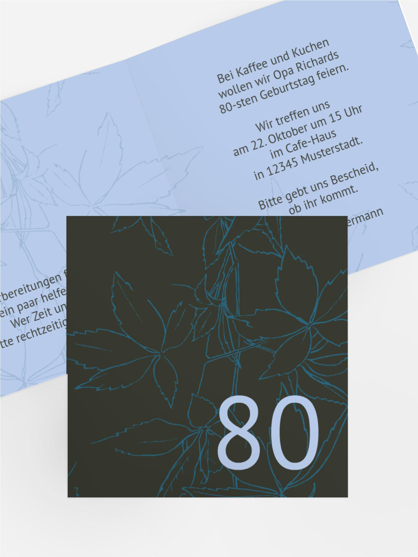 Geburtstagseinladung Herbst 80