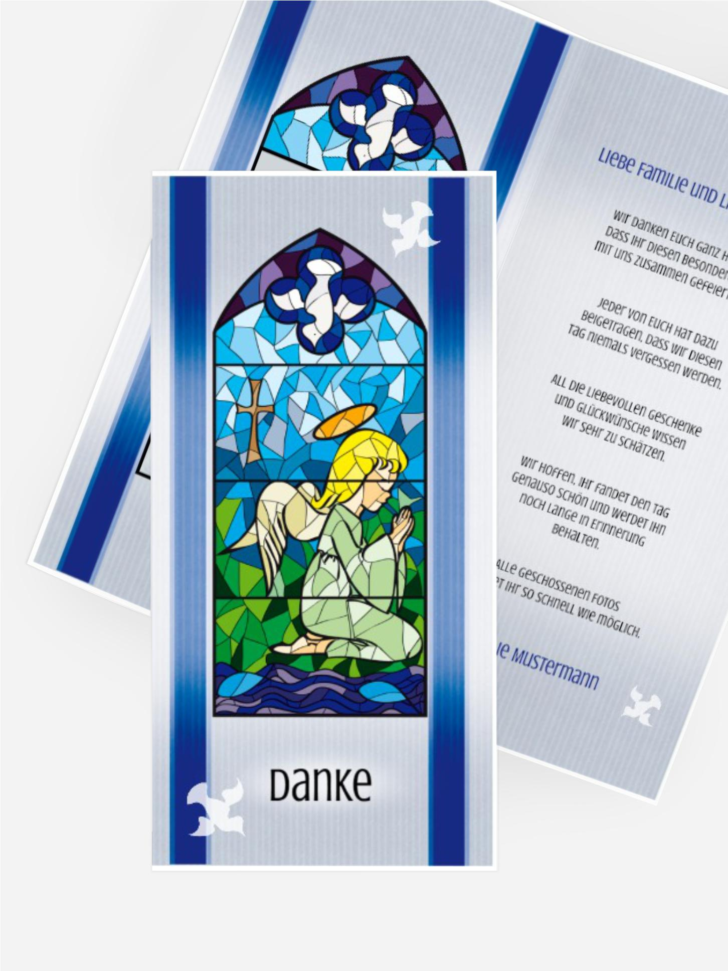 Taufe Dankeskarte Kirchenfenster