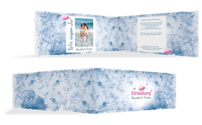 Einladungskarte DIN romantische Liebe