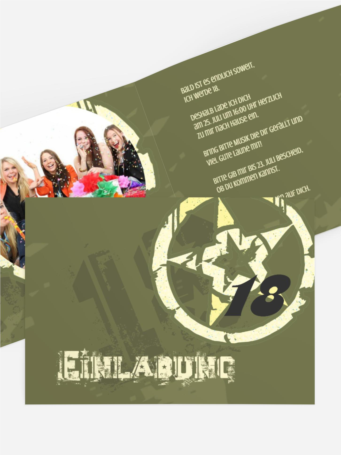 Einladungskarte zum Geburtstag star style 18 Foto